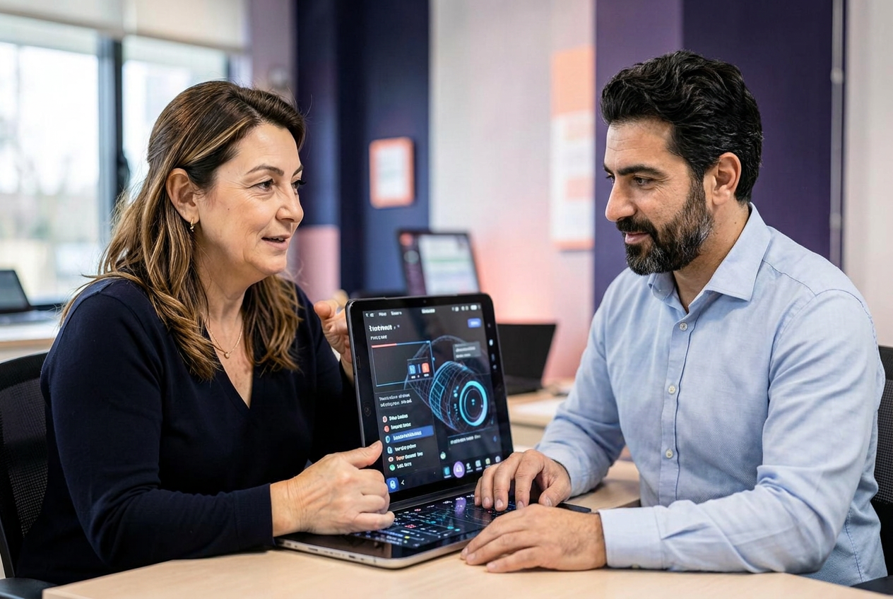 Greek learning specialists using AI together